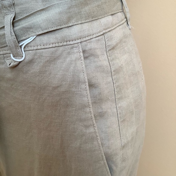 ESPRIT Tan Belted Linen Bermuda Shorts Size 6 - Picture 9 of 16